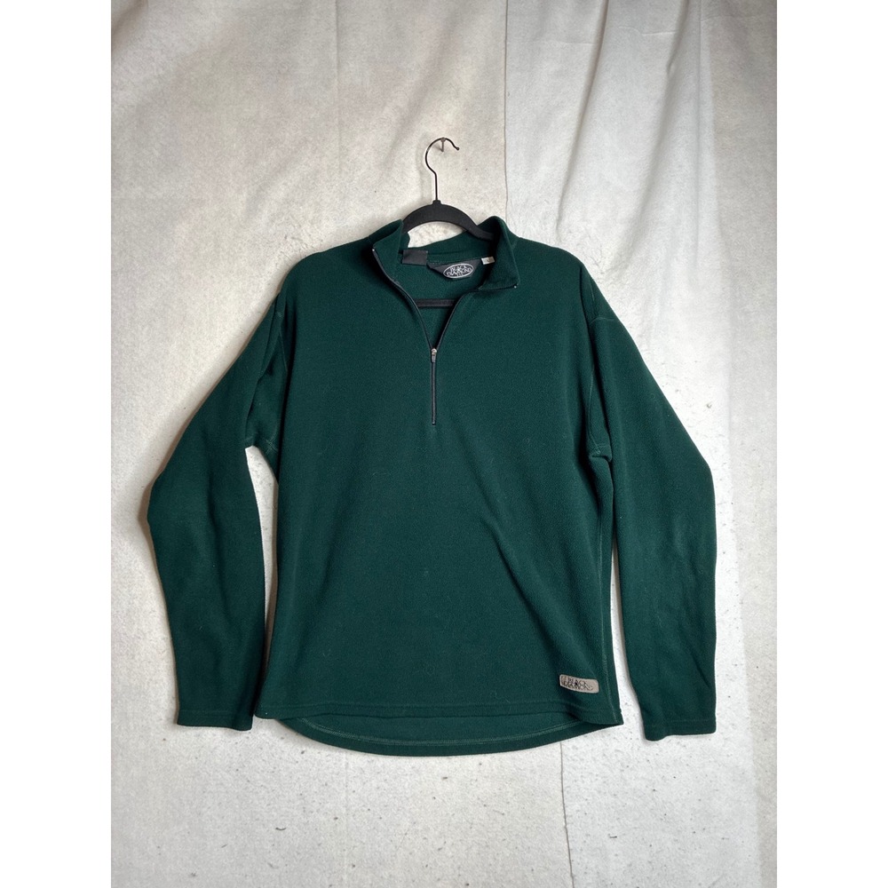 VTG Black Diamond Mens Fleece Quarter Zip Pullover Green Made in USA Large